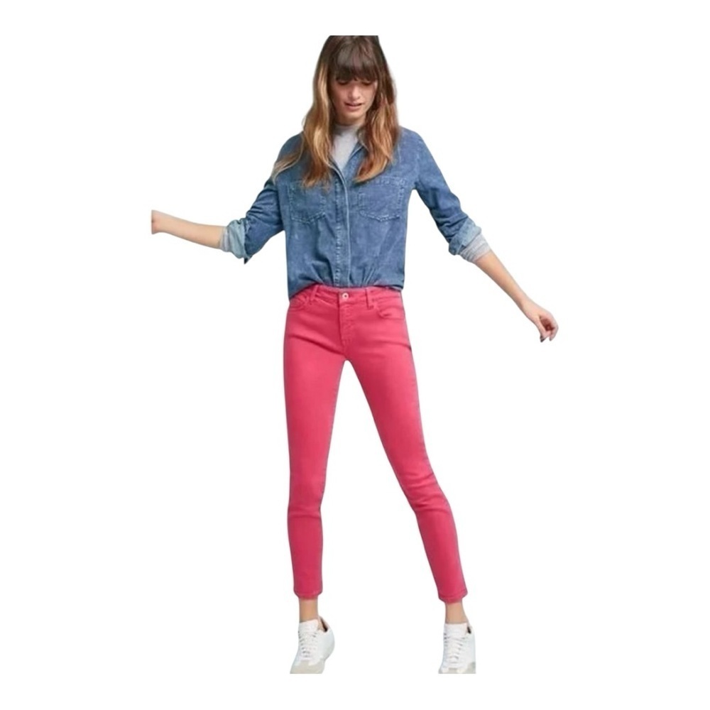 Pilcro and the Letterpress by Anthropologie Mid Rise Skinny Jeans Pink 32